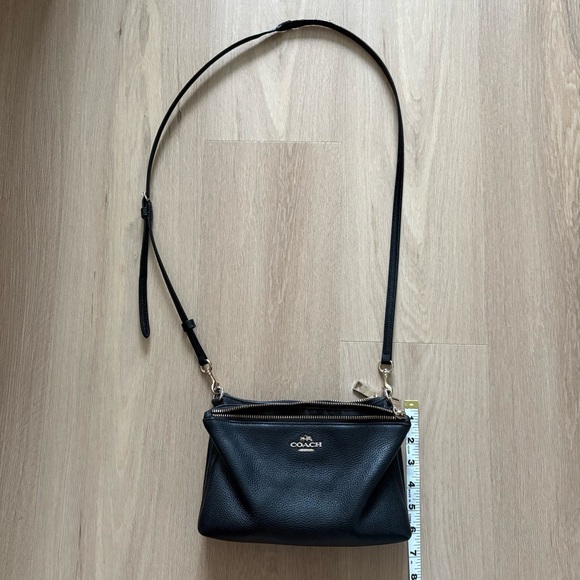 COACH Black Pebbled Leather Crossbody Bag - Picture 2 of 8